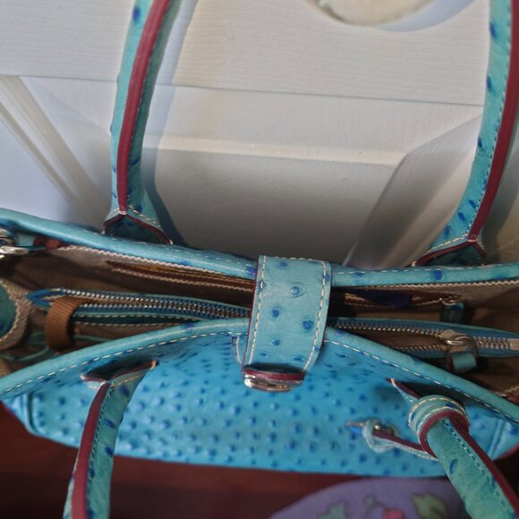 Dooney & Bourke Blue Ostrich Bag - Picture 6 of 16